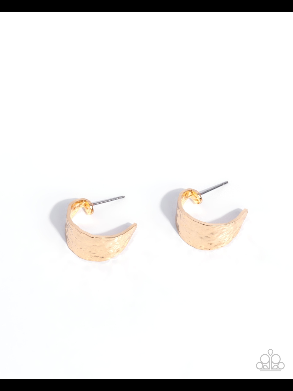Fishy Finish aparazzi Hoop Textured Gold Crescent Cuff Stud Earrings